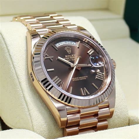 rolex day-date rose gold chocolate dial diamond|rolex rose gold presidential 41mm.